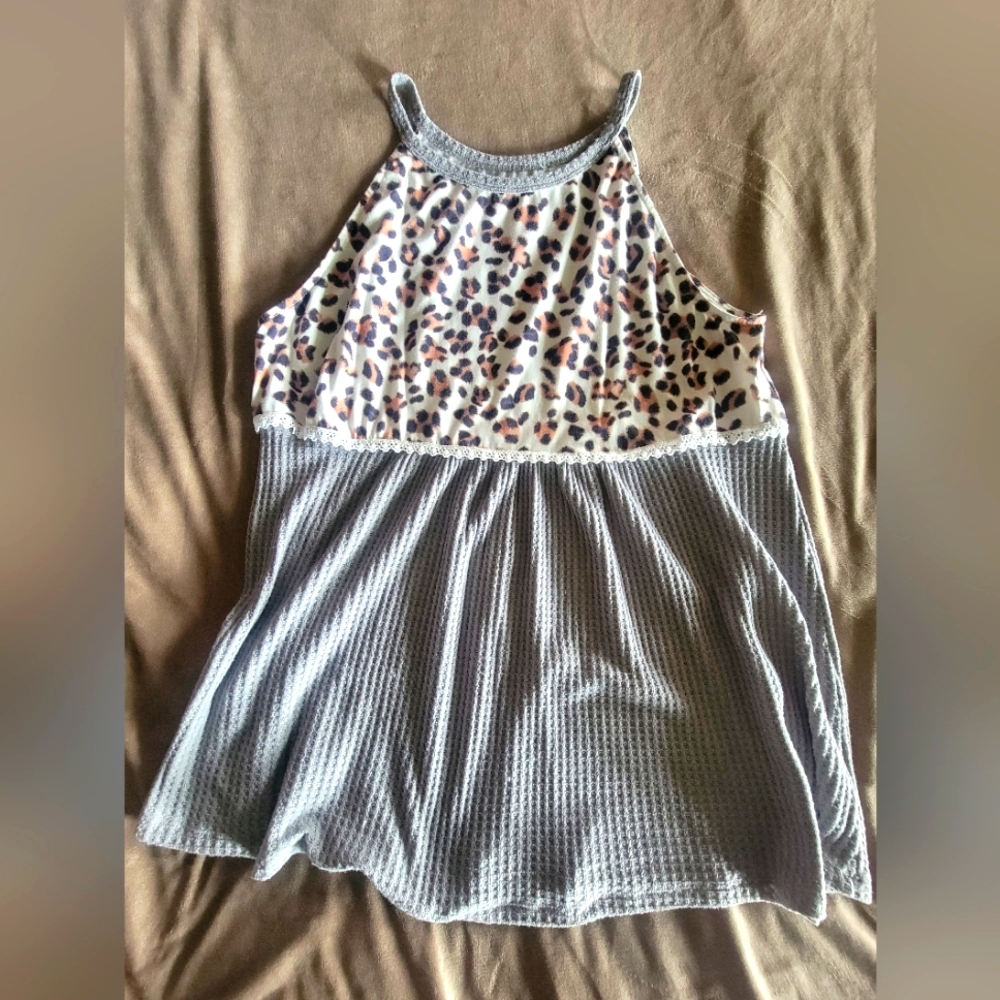 Super Cute Grey Cheetah Tank